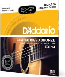 D'Addario EXP14 Bluegrass Acoustic Guitar Coated 80/20 Bronze 12/56 в Москве c доставкой