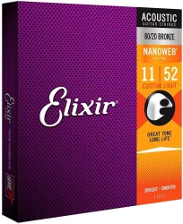 Elixir 11027 NanoWeb 80/20 Bronze Custom Light 11/52 в Москве c доставкой
