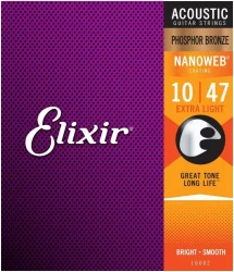 Elixir 16002 NanoWeb Phosphor Bronze Extra Light 10/47 в Москве c доставкой