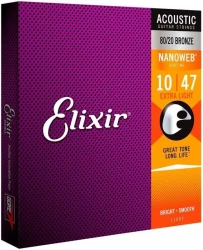 Elixir 11002 NanoWeb 80/20 Bronze Extra Light 10/47 в Москве c доставкой