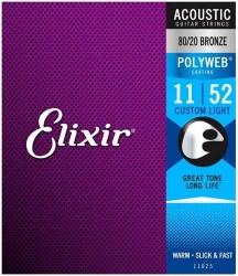 Elixir 11025 Polyweb 20/80 Bronze Custom Light 11/52 в Москве c доставкой