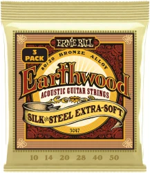 Ernie Ball 3047 Earthwood 80/20 Bronze Silk and Steel Extra Soft 10/50 3 Pack в Москве c доставкой