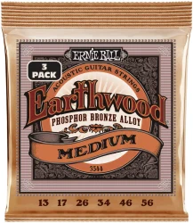 Ernie Ball 3544 Earthwood Phosphor Bronze Medium 13/56 3 Pack в Москве c доставкой