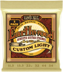 Ernie Ball 3007 Earthwood 80/20 Bronze Custom Light 11.5/54 3 Pack в Москве c доставкой