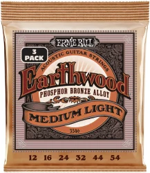 Ernie Ball 3546 Earthwood Phosphor Bronze Medium Light 12/54 3 Pack в Москве c доставкой