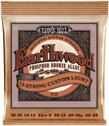 Ernie Ball 2152 Earthwood Phosphor Bronze 12-String Custom Light 10-48/10-28 в Москве c доставкой