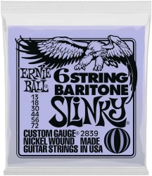 Ernie Ball 2839 6-String Baritone Slinky Nickel Wound 13/72 в Москве c доставкой
