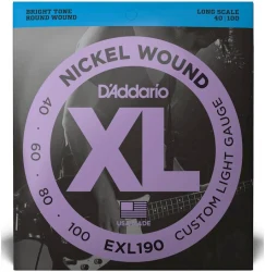 D'Addario EXL190 XL Nickel Wound Long Scale Custom Light 40/100 в Москве c доставкой