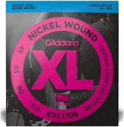 D'Addario EXL170S XL Nickel Wound Short Scale Regular Light 45/100 в Москве c доставкой