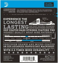 D'Addario EXP170 XL Coated Nickel Long Scale Regular Light 45/100 в Москве c доставкой