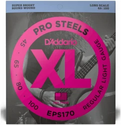 D'Addario EPS170 XL Pro Steels Long Scale Regular Light 45/100 в Москве c доставкой
