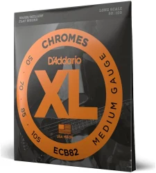 D'Addario ECB82 XL Chromes Long Scale Medium 50/105 в Москве c доставкой