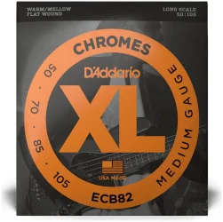 D'Addario ECB82 XL Chromes Long Scale Medium 50/105 в Москве c доставкой