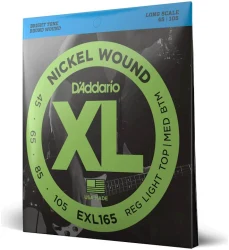 D'Addario EXL165 XL Nickel Wound Long Scale RLTop / MedBtm 45/105 в Москве c доставкой