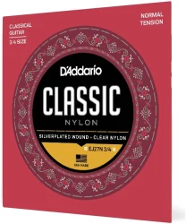 D'Addario EJ27N 3/4 Clear Nylon Silverplated Wound Normal Tension в Москве c доставкой