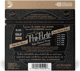 D'Addario EJ43 Pro-Arte Clear Nylon Silverplated Wound Light Tension в Москве c доставкой