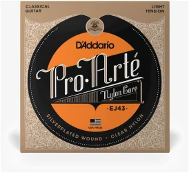 D'Addario EJ43 Pro-Arte Clear Nylon Silverplated Wound Light Tension в Москве c доставкой