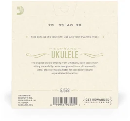 D'Addario EJ53S Ukulele Soprano Black Nylon в Москве c доставкой