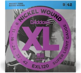 D'Addario EXL120 XL Nickel Wound Super Light 9/42 в Москве c доставкой