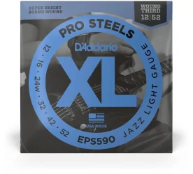 D'Addario EPS590 XL Pro Steels Jazz Light 12/52 в Москве c доставкой