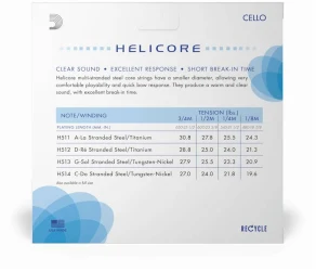 D'Addario H510 3/4M Cello Helicore Medium в Москве c доставкой