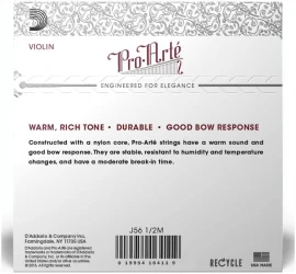 D'Addario J56 1/2M Violin Pro-Arte Nylon Core Medium Tension в Москве c доставкой
