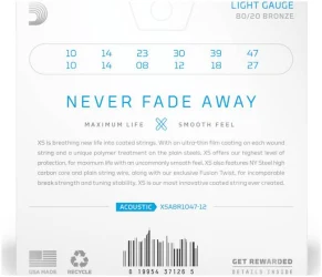 D'Addario XSABR 1047-12 Extra Light Coated Acoustic в Москве c доставкой