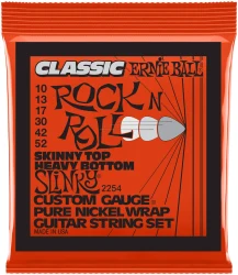 Ernie Ball 2254 Classic Rock n Roll Pure Nickel Slinky Skinny Top Heavy Bottom 10-52 в Москве c доставкой